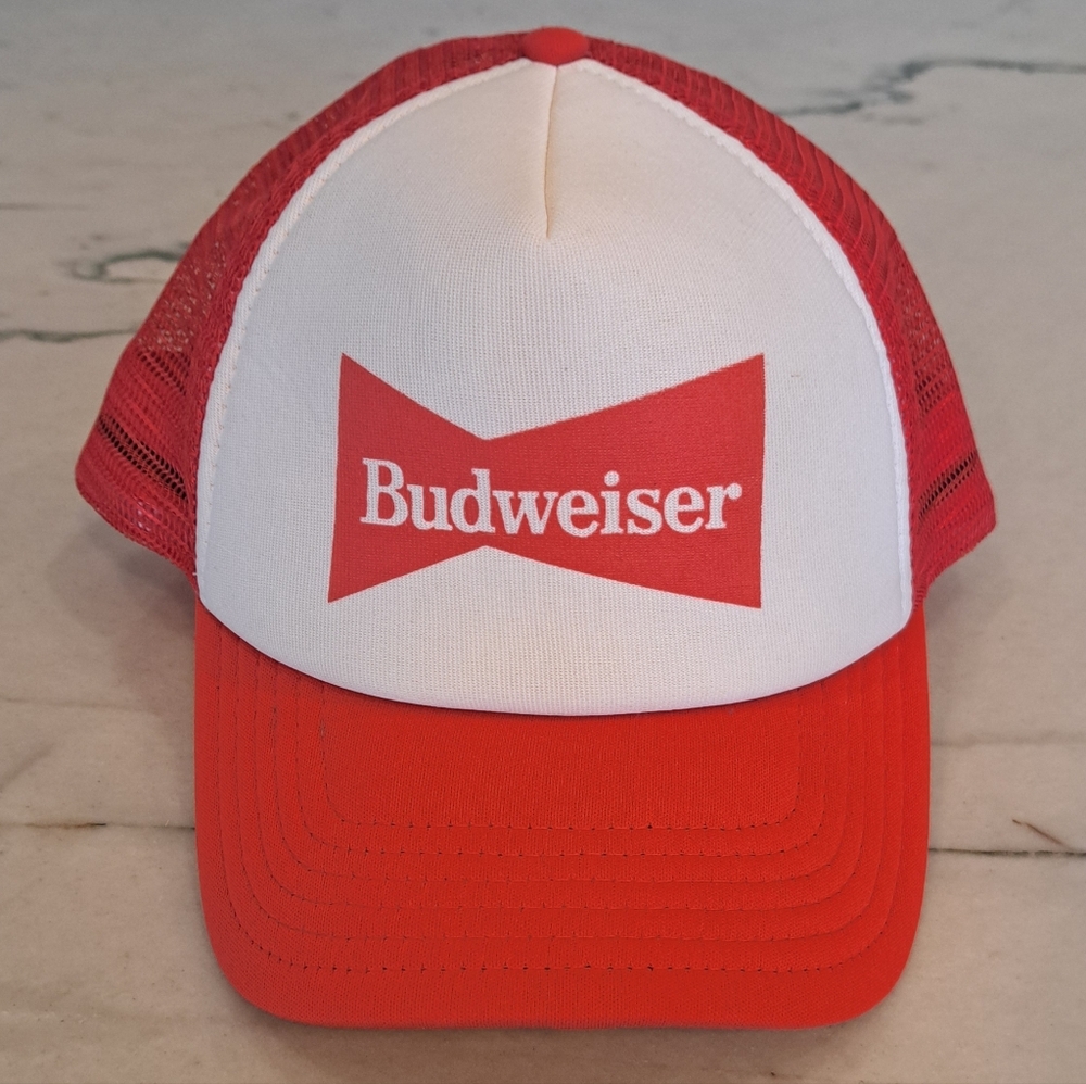 NWOT Budweiser Y2K Style Unisex Red & White Trucker Hat